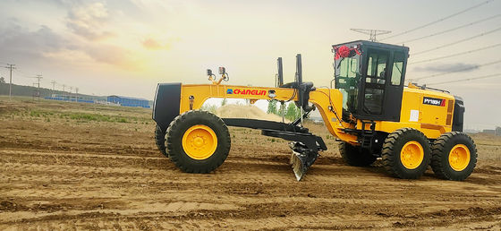 Changlin Compact Motor Grader Peralatan Berat PY180H 180Hp Dengan Balde 12 kaki / 10 kaki
